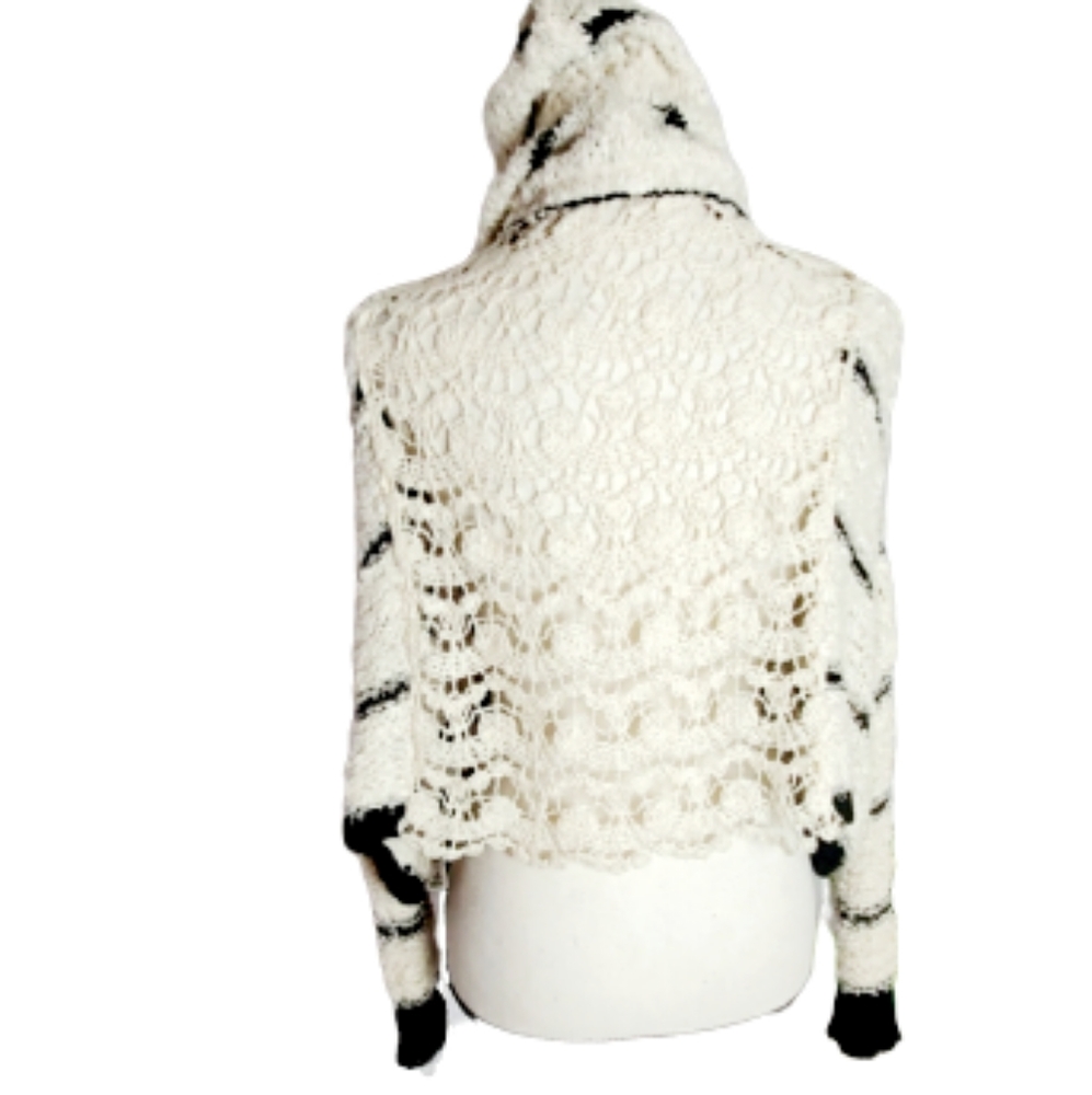 FREE PEOPLE CROPPED ZIP-UP SWEATER WITH HOOD - Picture 8 of 10
